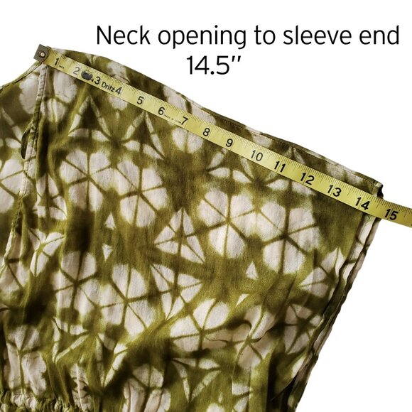 Primack 100% Cotton Gauze Mii length Green and White Tie Dye Print O/S - Picture 14 of 15
